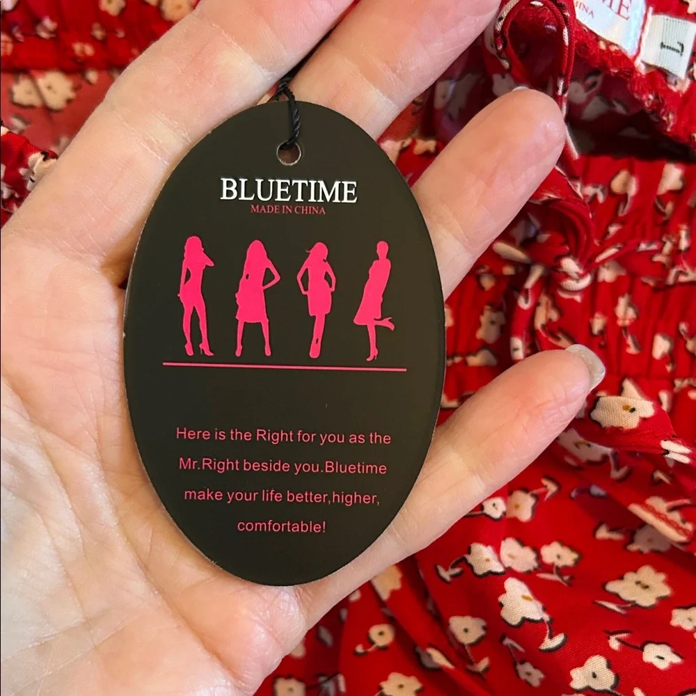 Floral Red Maxi Skirt - Picture 5 of 6